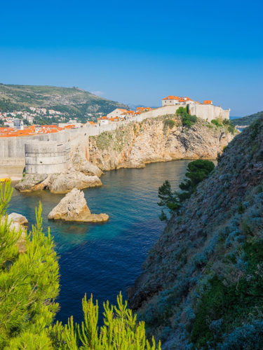 Dubrovnik, Croatia - Medieval City Walls as Seen from the Sea Side