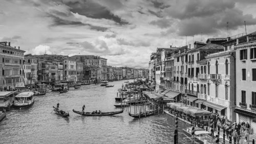 Venice, Italy - The Grand Canal in Black and White