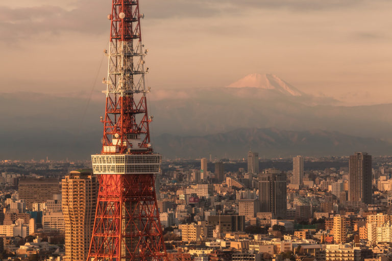 The Tokyo Tower and Mt. Fuji at Sunrise