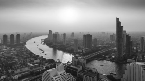 Bangkok, Thailand - Hazy Afternoon over the Chao Phraya River