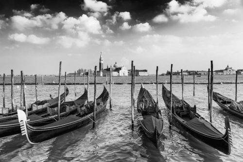Venice, Italy - Gondolas and San Giorgio Maggiore Island