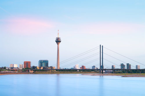 Dusseldorf, Germany - The City Skyline and the Rhine River
