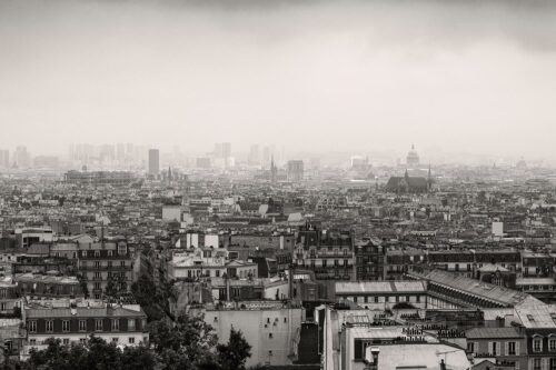 Panorama of Paris as Seen from Montmartre on a Foggy Day